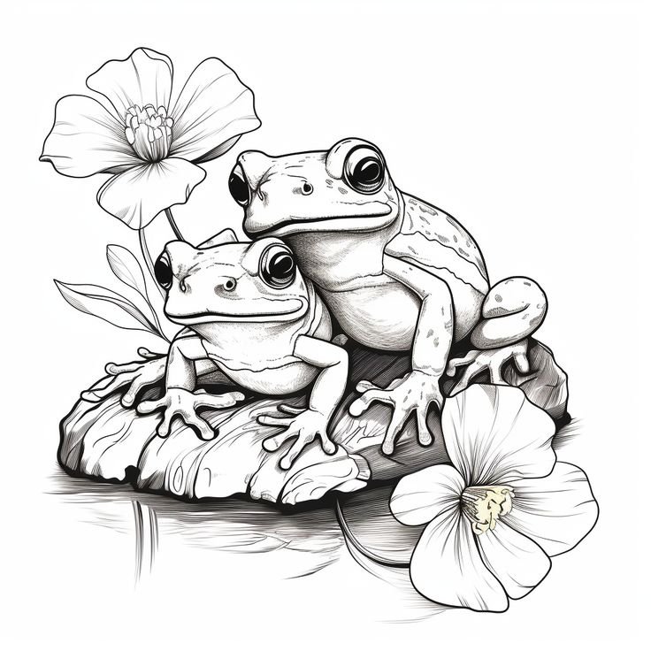 Frog with a Flower