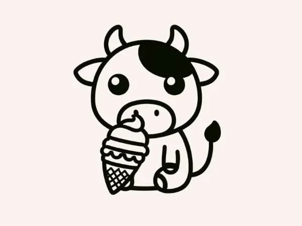 Cow with Ice Cream Cone