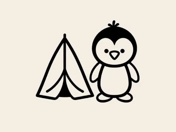 Penguin with Tent