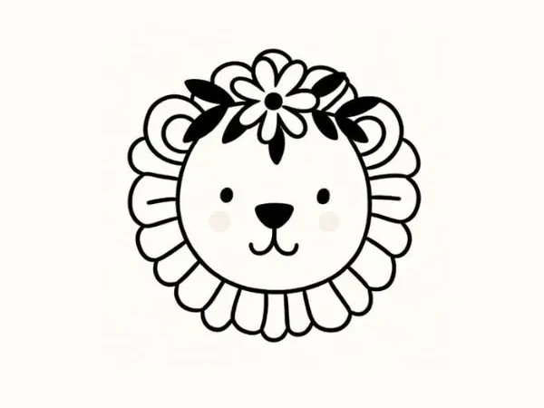 Lion-with-Flower-Crown-