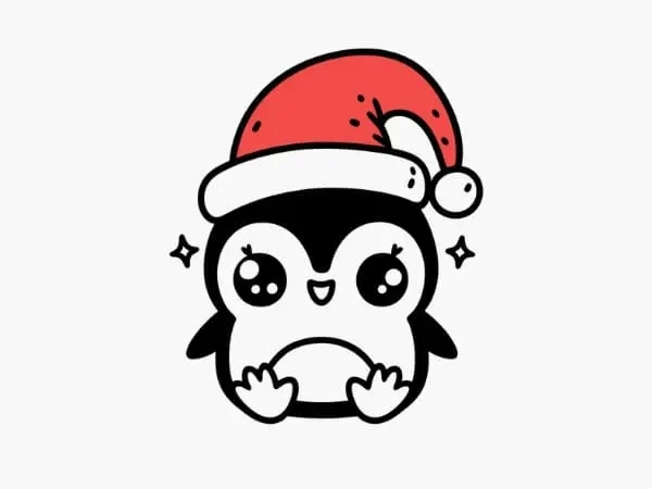 Penguin in Santa Hat