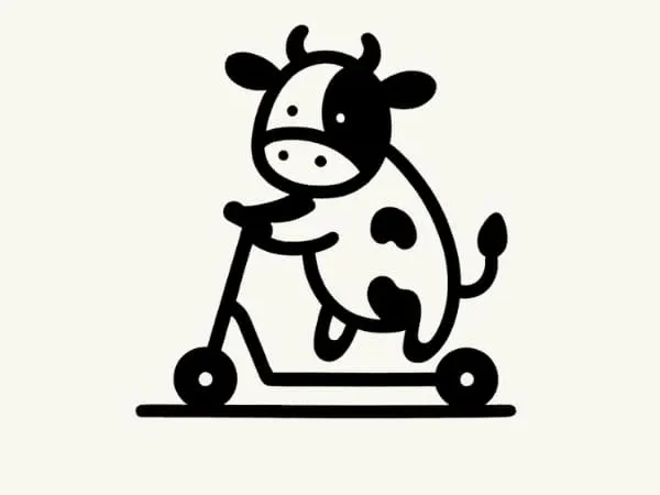 Cow on Scooter
