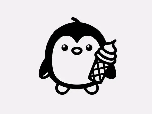 Penguin with Ice Cream