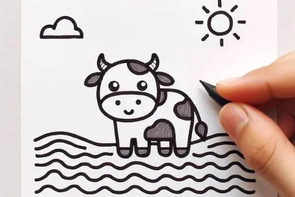 Cute Cow Drawing Easy