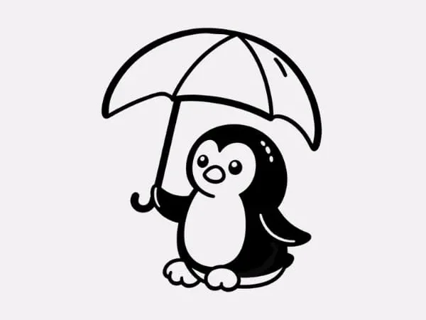 Penguin with Umbrella