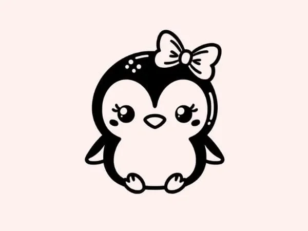 Penguin with Bow