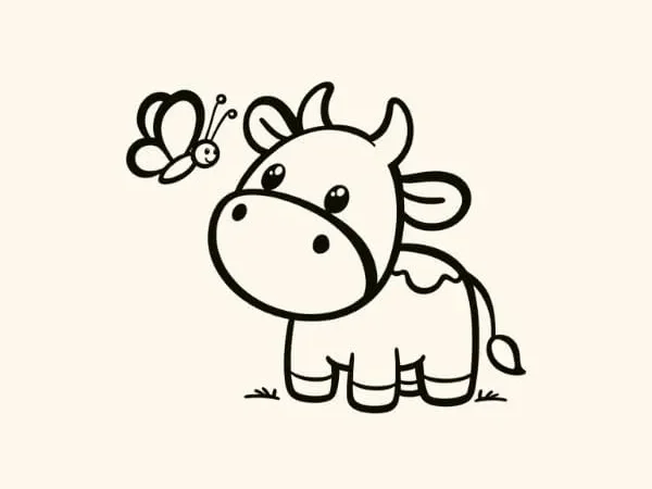 Cow with Butterfly