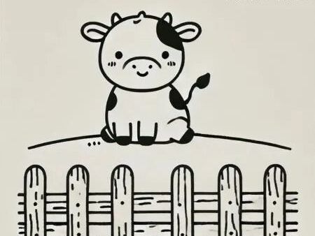 Easy Cow Drawing for Kids