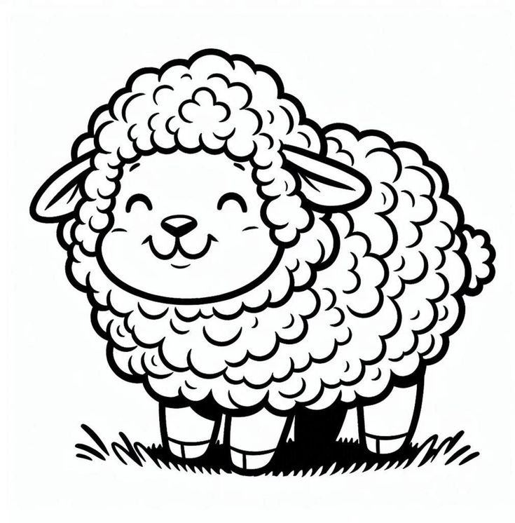 Sheep Drawing for Kids