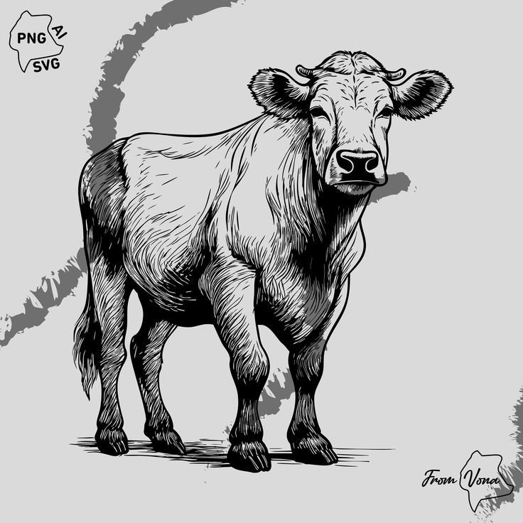 3D Cow Drawing Ideas