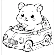 Hamster in a Tiny Car