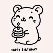 Hamster with a Birthday Cake