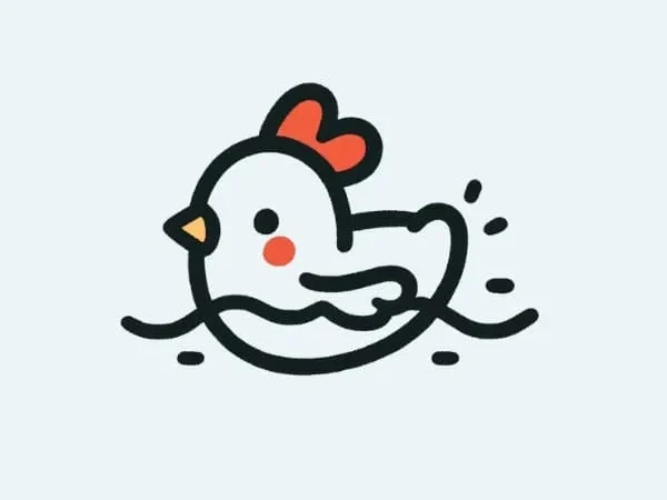 Swimming Chicken Drawing Ideas
