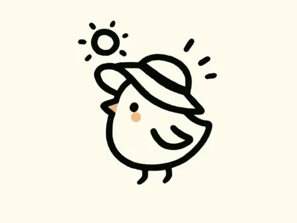 Chicken in Sunhat Drawing Ideas
