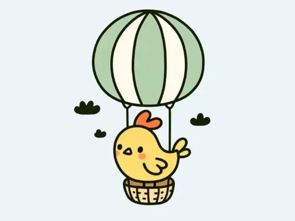 Chicken on Hot Air Balloon