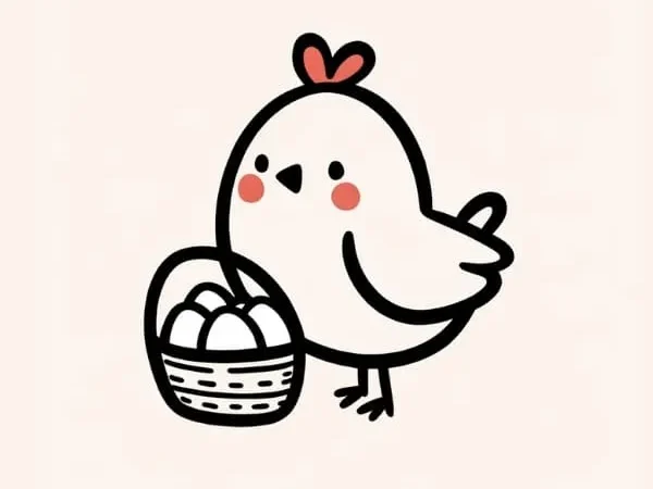 Chicken with A Basket of Eggs