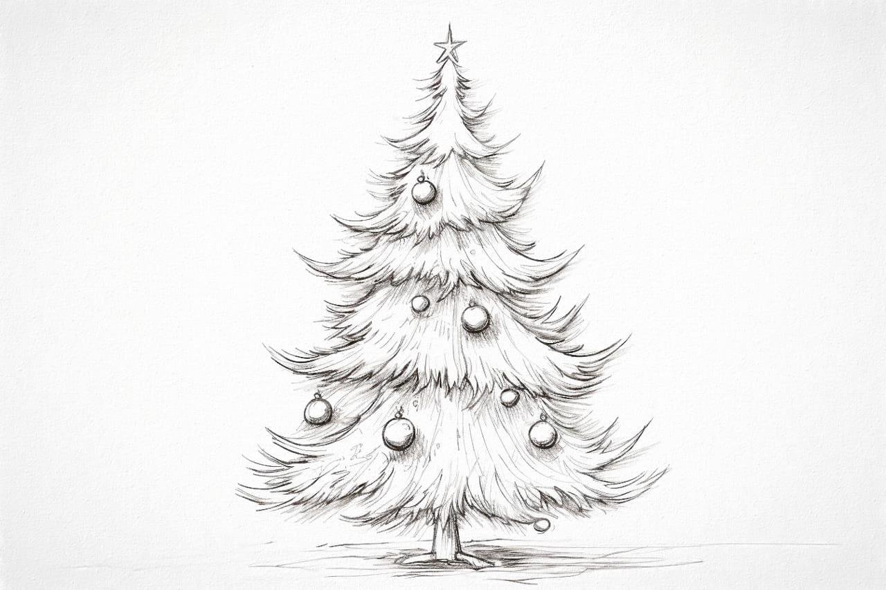 christmas tree drawing