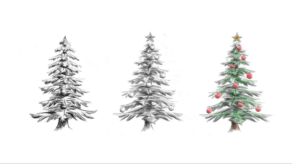 christmas tree drawing