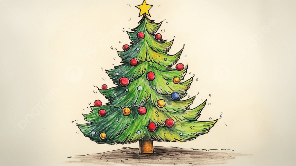 christmas tree drawing